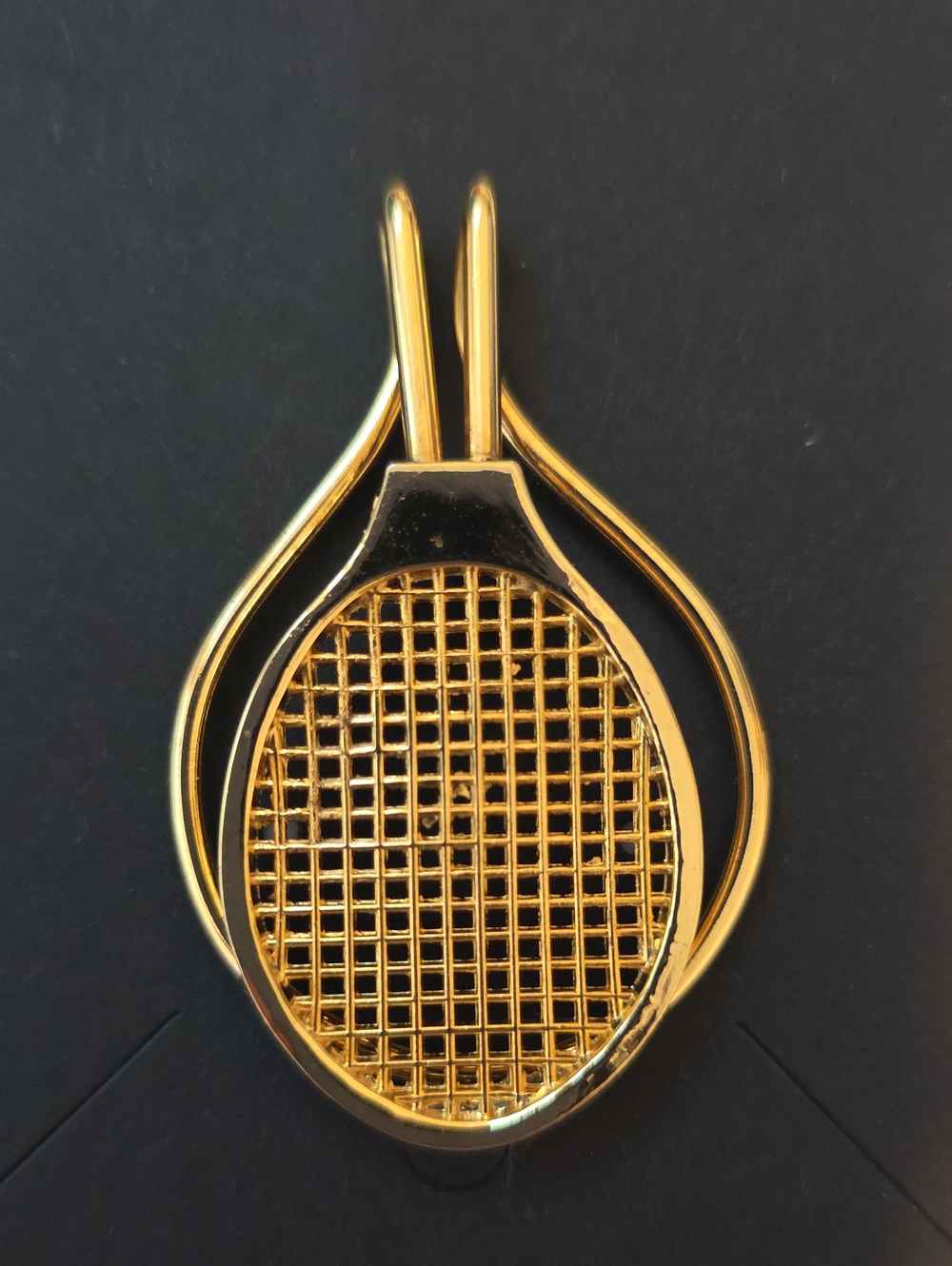 $12/3 Vintage Gold-Tone Tennis Racket Pin/Clip